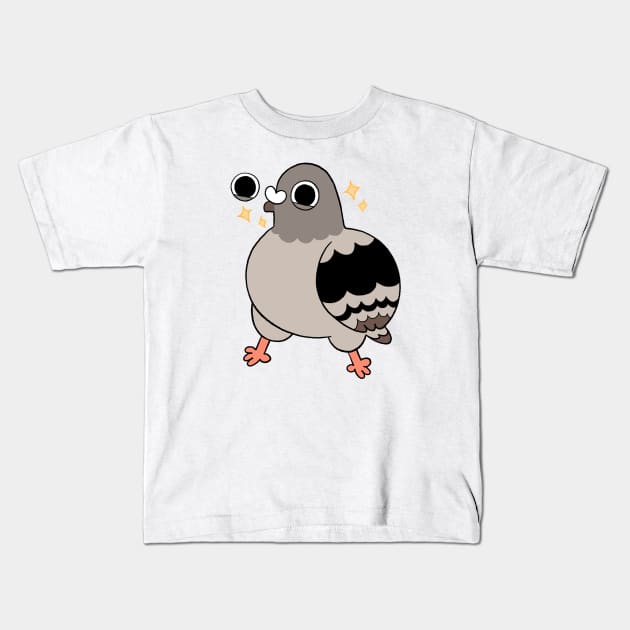 Happy Pigeon Kids T-Shirt by chuckdrawsthings